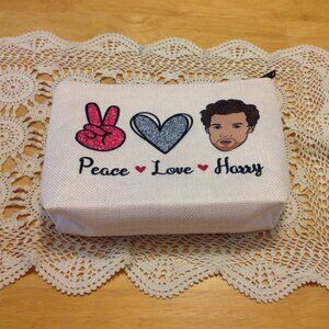 Nice lined Cosmetic / makeup / toiletry bag, peace love harry